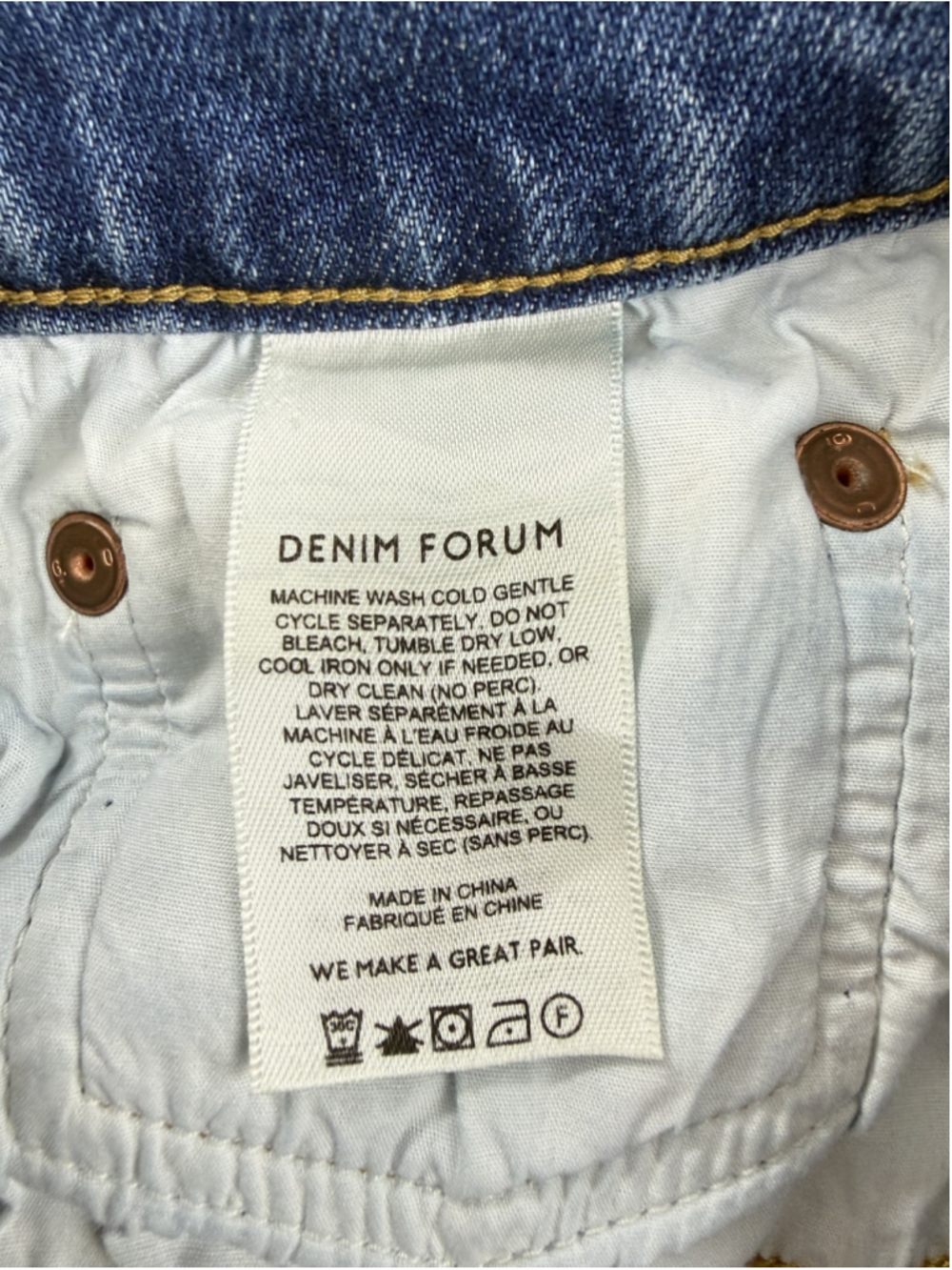 Denim Forum Jeans Womens 27W x 26L Blue Arlo High Rise Straight Button Fly Denim - Picture 9 of 11